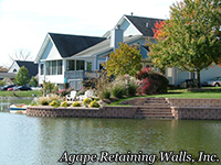water application retaining walls